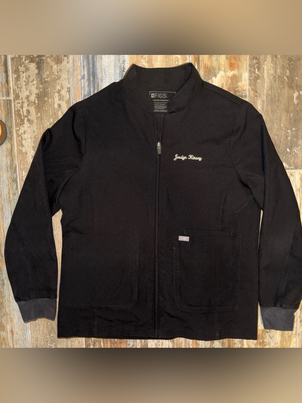 #0049 Women’s FIGS Sebina Scrub Jacket - Black L